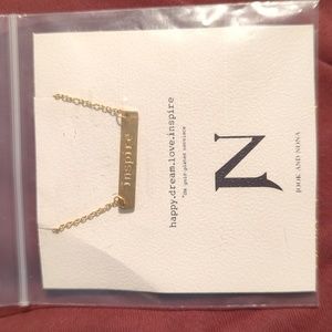NWT Inspire bar necklace 18k gold plated